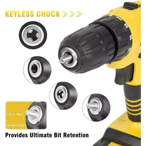 Parafusadeira de 13mm 21V Drill Kit + 2 Batteries - Imagem 6