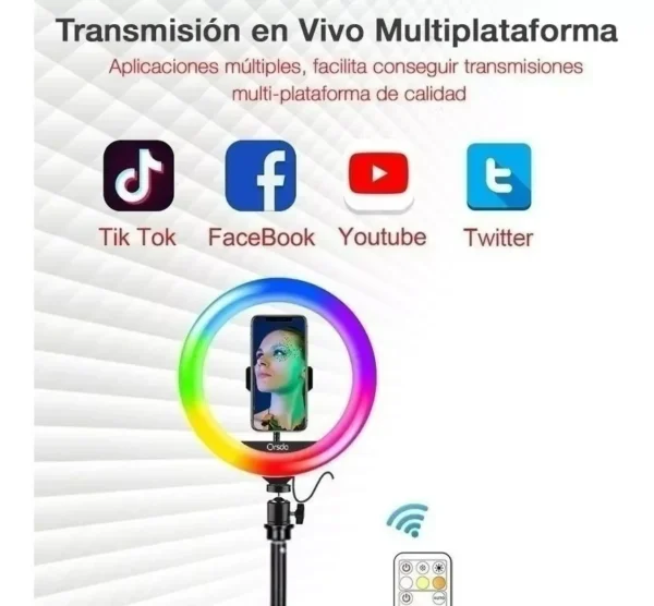Ring Light RGB Colorful 26cm 10 Inch - Imagem 3