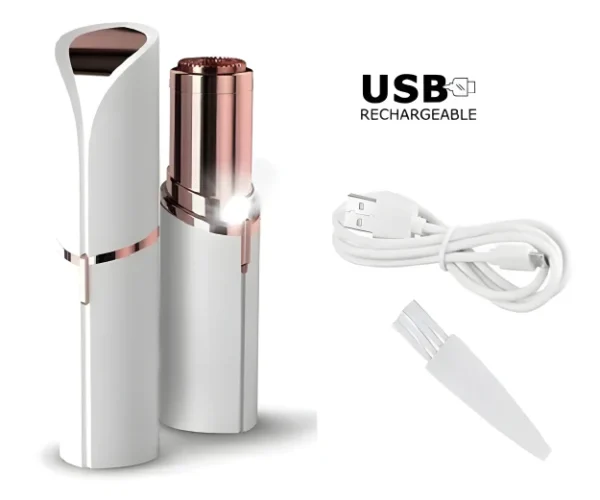 Depilador Batom Portátil Facial Buço Rosto Aparador Pelos USB - Imagem 7