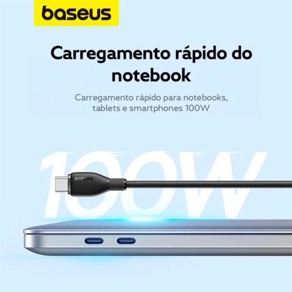 Cabo Turbo USB Tipo C para USB Tipo C 100w 1.2 metros - Imagem 3