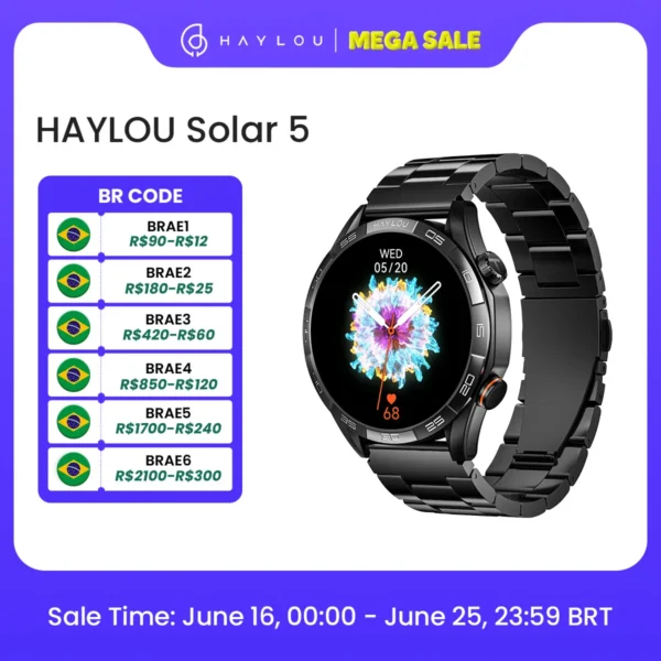 Smartwatch tela 1.58'' AMOLED Display 60Hz