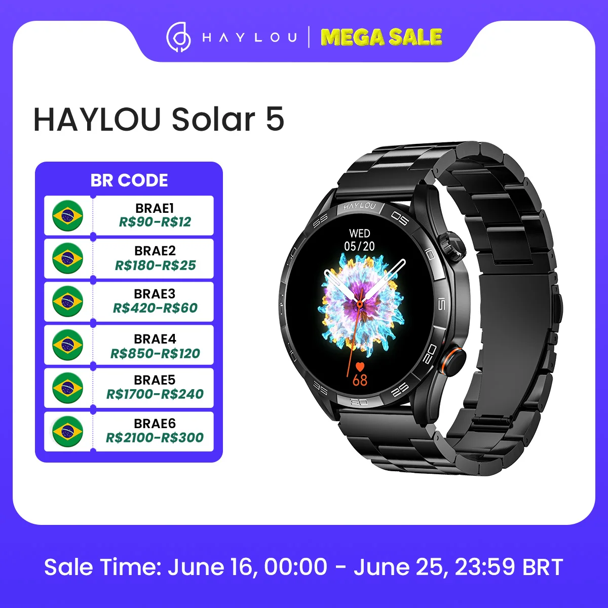 Smartwatch tela 1.58'' AMOLED Display 60Hz