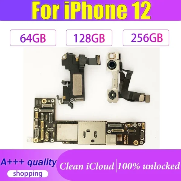 100% Desbloqueado placa mãe  iPhone 12com Face ID  limpo iCloud Testado - Imagem 2