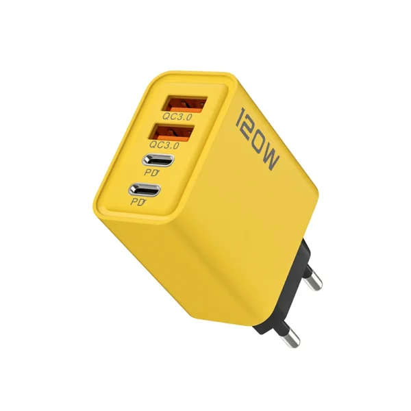 adaptador 120w , carga rápida 4 Portas  2 USB3.0  2 Type C USB Phone - Imagem 6
