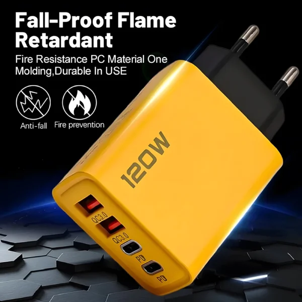 adaptador 120w , carga rápida 4 Portas  2 USB3.0  2 Type C USB Phone - Imagem 22