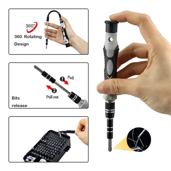 Reparar eletronicos chave metal com Magnetic, Professional  135 in 1 - Imagem 4