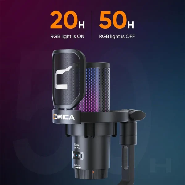 Comica Uni Pro Wireless USB Microphone gamer com luz RGB - Imagem 5
