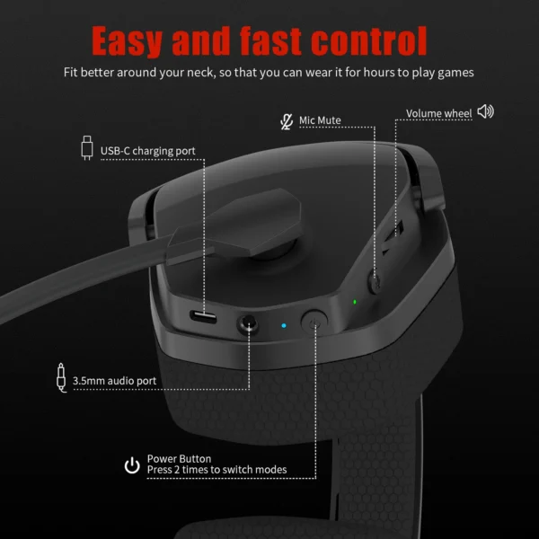 NUBWO  Gaming Headset com Microphone  2.4GHz Bluetooth 5.3 - Imagem 26