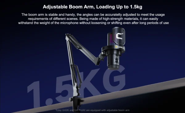 Comica Uni Pro Wireless USB Microphone gamer com luz RGB - Imagem 24