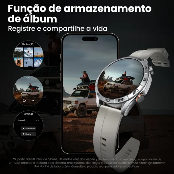 Smartwatch tela 1.58'' AMOLED Display 60Hz - Imagem 5