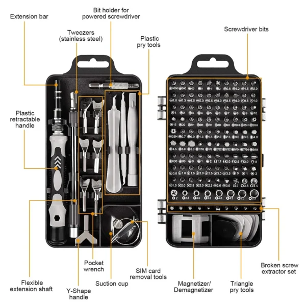 Reparar eletronicos chave metal com Magnetic, Professional  135 in 1 - Imagem 2