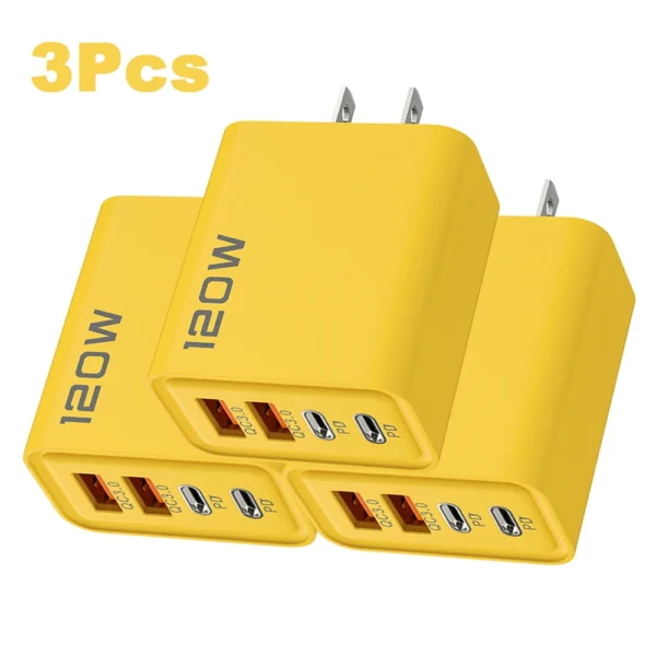 adaptador 120w , carga rápida 4 Portas  2 USB3.0  2 Type C USB Phone - Imagem 14