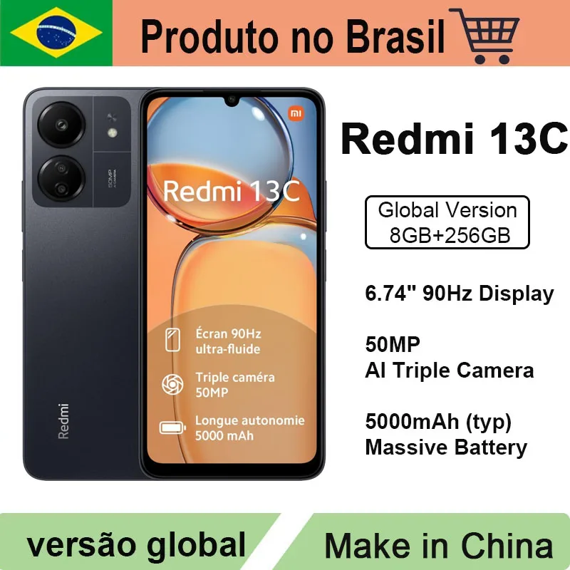 Xiaomi Redmi 13C  8RAM 256GB   90Hz 6.74" Display MIUI 14