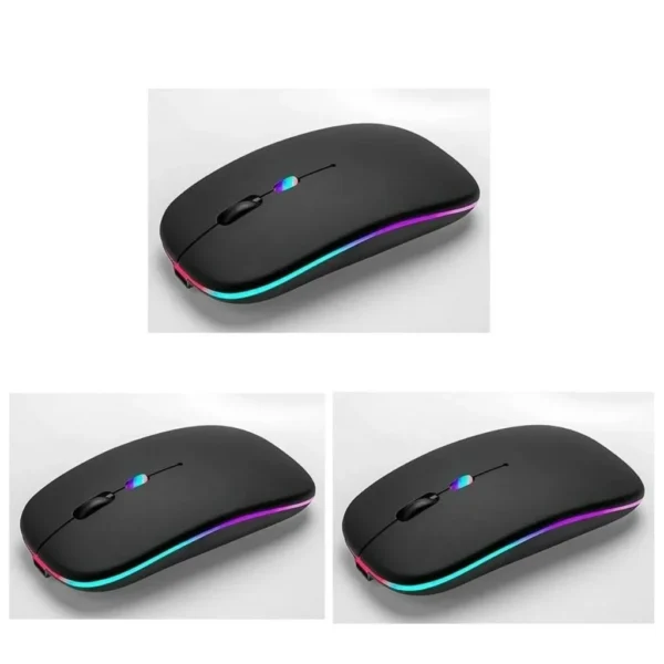 Mouse Sem Fio com Bluetooth Recarregável Wireless Led Rgb Ergonômico - Imagem 9