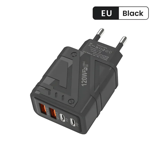 adaptador 120w , carga rápida 4 Portas  2 USB3.0  2 Type C USB Phone - Imagem 18