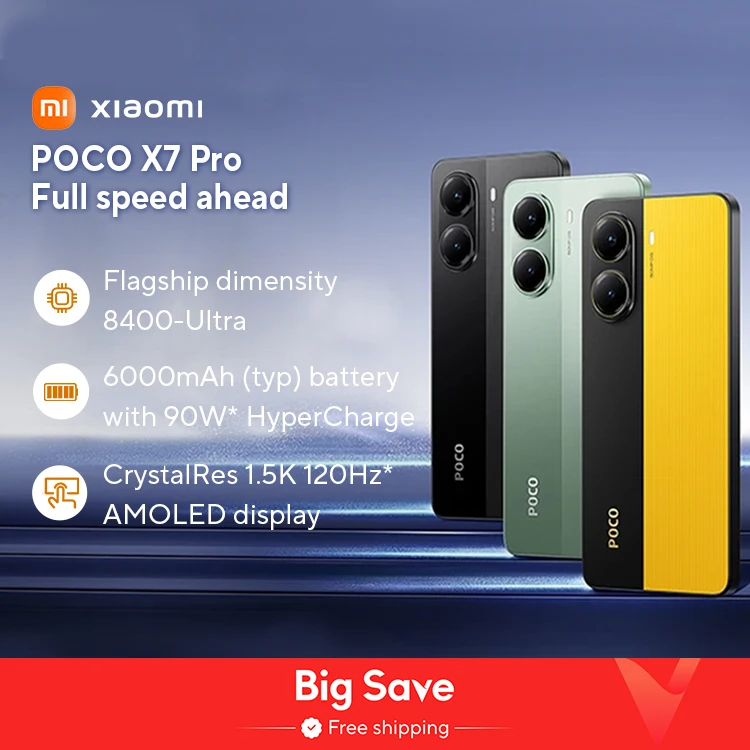 POCO X7 Pro  6000mAh  50MP camera  120Hz NFC 5G