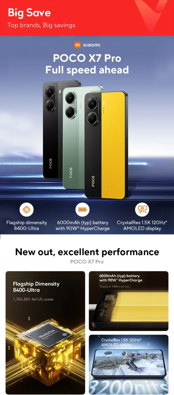 POCO X7 Pro  6000mAh  50MP camera  120Hz NFC 5G - Imagem 7