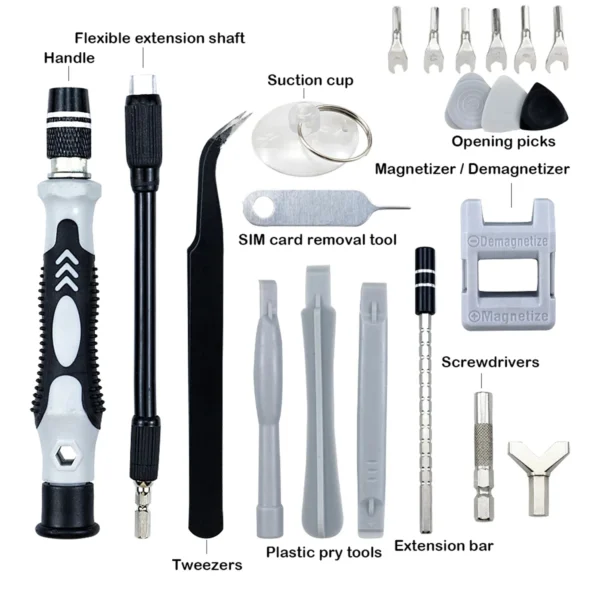 Reparar eletronicos chave metal com Magnetic, Professional  135 in 1 - Imagem 3