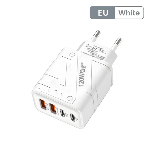 adaptador 120w , carga rápida 4 Portas  2 USB3.0  2 Type C USB Phone - Imagem 15