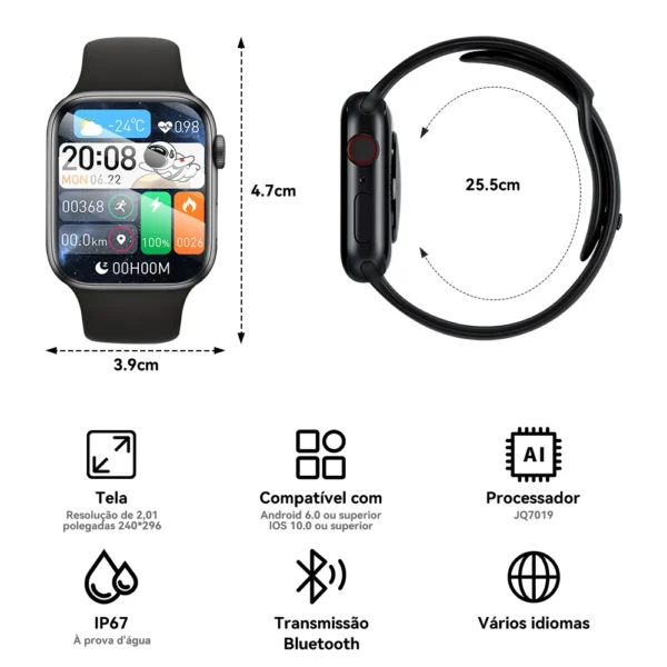 Smart watch series 9 AMOLED  NFC GPS - Imagem 18