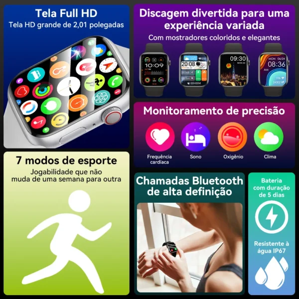 Smart watch series 9 AMOLED  NFC GPS - Imagem 2