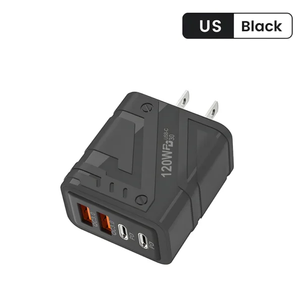 adaptador 120w , carga rápida 4 Portas  2 USB3.0  2 Type C USB Phone - Imagem 17
