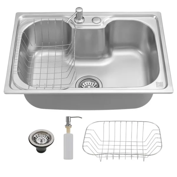 Upgrade Your Kitchen  Cuisine-Inspired Stainless Steel Sink Set - 50x40x21cm - Imagem 7