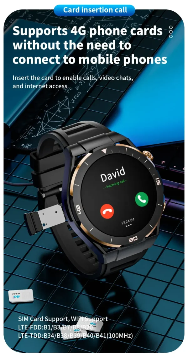 Relógio inteligente com câmera e chip à prova d'água Bluetooth, Android wifi - Imagem 11