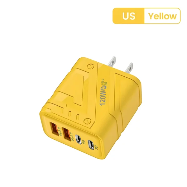 adaptador 120w , carga rápida 4 Portas  2 USB3.0  2 Type C USB Phone - Imagem 19